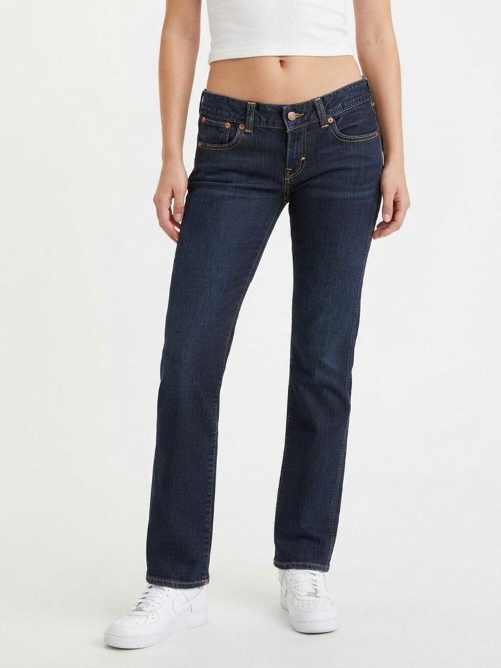 Vintage Levi's Patty Anne Y2K Low Rise Slim Straight Jeans Dark Wash Size 27